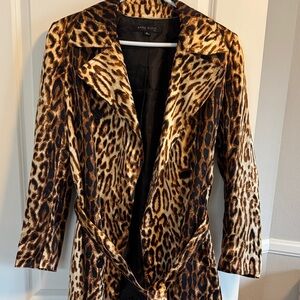 Anne Klein Leopard Print Trench Coat
